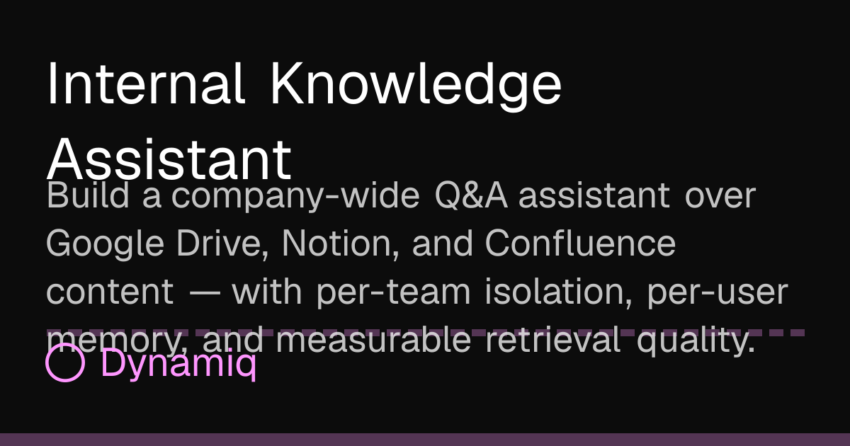 Internal Knowledge Assistant | Dynamiq Docs
