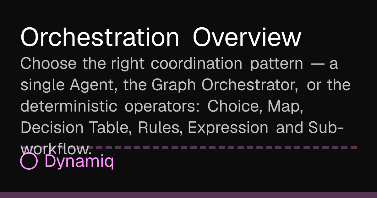 Orchestration Overview | Dynamiq Docs