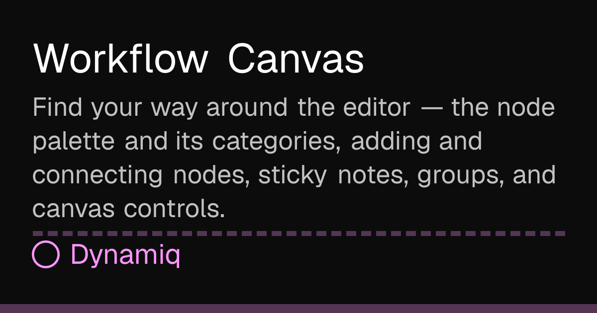 Workflow Canvas | Dynamiq Docs