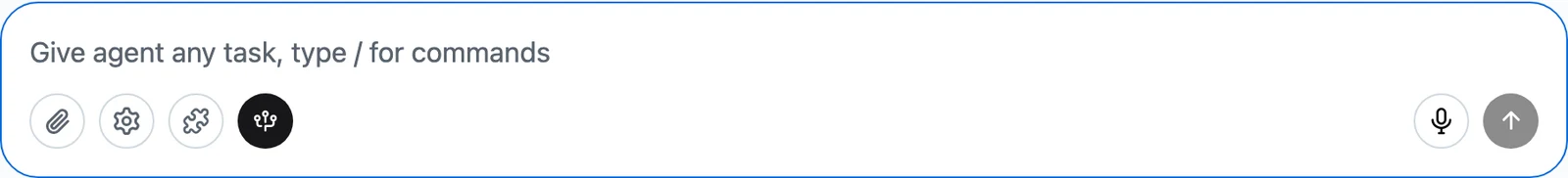 The chat input bar with the subagents toggle in its enabled (filled) state